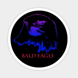 the bald head of the american eagle is blue Magnet